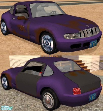 Sims 2 — Needs Work - Recolor 3 by Dr Pixel — It looks shabby - there are a few dents, the hubcaps and body panels don't