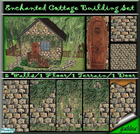Sims 2 — Enchanted Cottage Building Set by galilea — Now you can convert any house into a charming, vine-covered cottage.