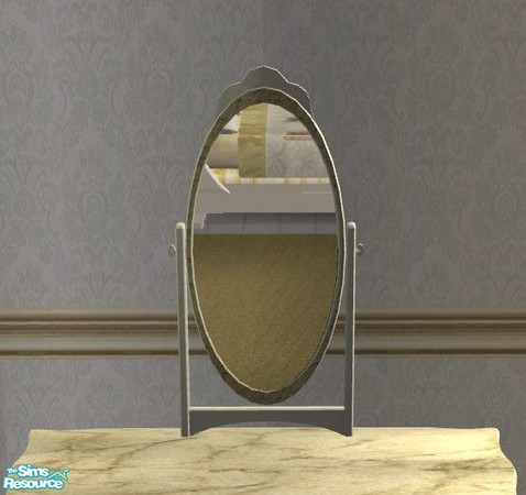 Sims 2 — Platinum Bedroom - Mirror by Riverwillows — Lovely bedroom in white and gold. Using new room meshes by Rgdyanne,