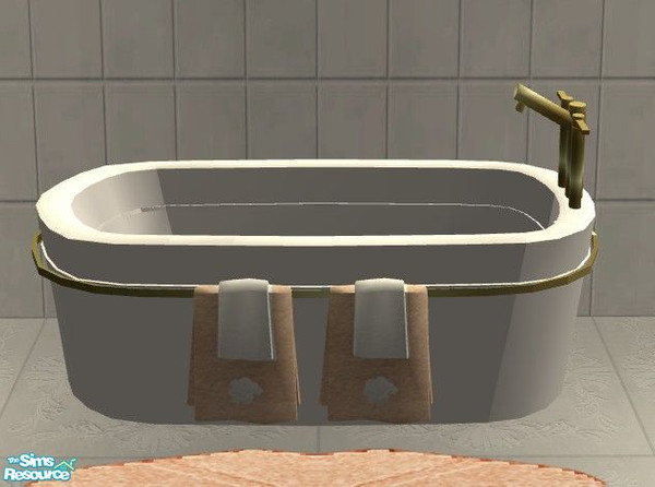 Sims 2 — Peaches N Cream Bath - Bathtub by Riverwillows — Gorgeous bath set in soft peach and luxurious cream colors. New