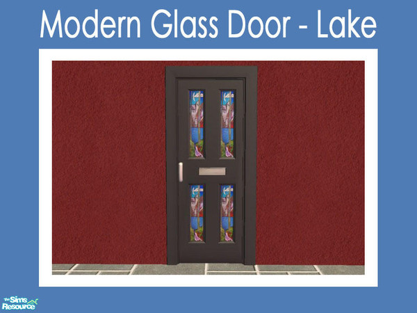Sims 2 — Modern Glass Door - Lake by Shakeshaft — Part of a set of Glass recolours for my Modern Windows and Doors Set.