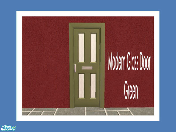 Sims 2 — Modern Glass Door - Green by Shakeshaft — Part of a recolour set of Frames for my Modern Windows and Doors set.