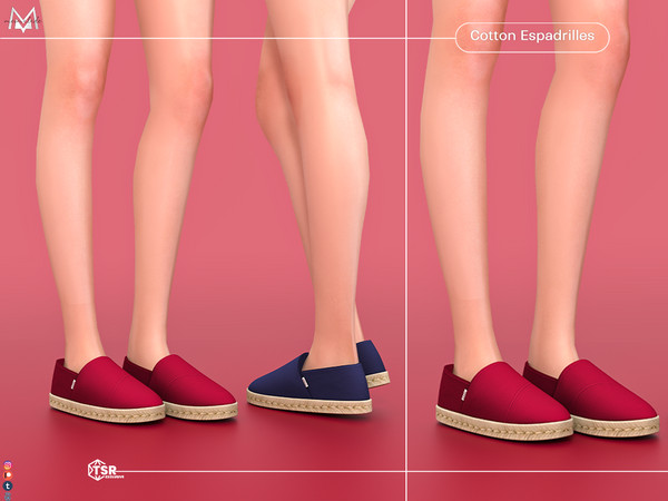Sims 4 — Cotton Espadrilles S504 (Female) by Mermalade — New Mesh