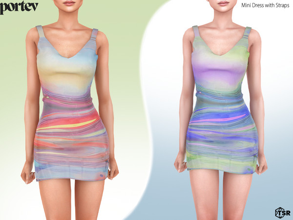 Sims 4 — Mini Dress with Straps by portev — new Mesh 7 colors