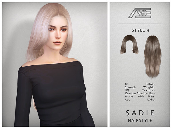 Sims 4 — Sadie - Style 4 (Hairstyle) by Ade_Darma — Sadie Hairstyle - Style 4 New Hair Mesh