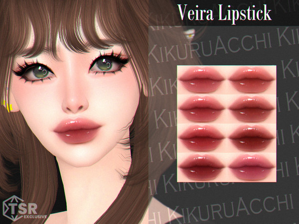 Sims 4 — Veira Lipstick by Kikuruacchi — - It is suitable for Female and Male. ( Teen to Elder ) - 8 swatches - HQ