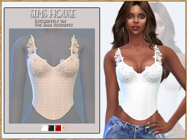 Sims 4 — LACE TOP FOR WOMEN by Sims_House — LACE TOP FOR WOMEN
