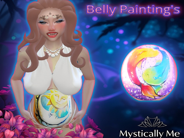Sims 4 — Belly Painting's by Mystically Me — BGC belly paintings for your pregnant sims