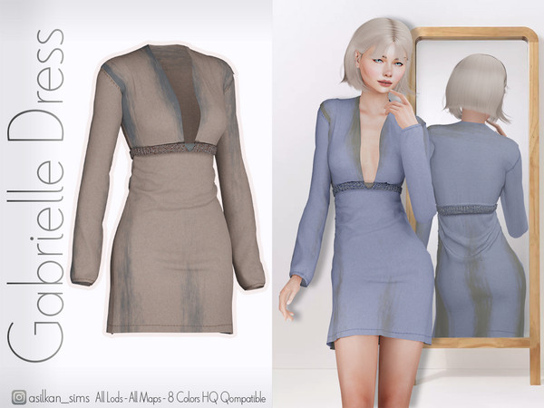 Sims 4 — Gabrielle Dress - ACN 593 by Asilkan — - 8 Colors