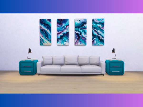Sims 4 — Purple Waves by Creative Intuitive Designs by Creative Intuitive Designs — This abstract fluid art showcases