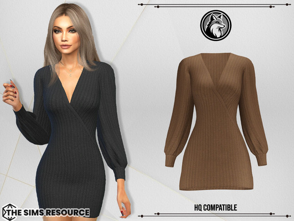 Sims 4 — Samantha Wool Dress by ForLima — 6 Colors