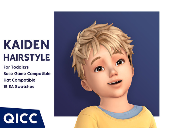 Sims 4 — Kaiden Hair by qicc — A short, straight hairstyle with a messy appearance. - Maxis Match