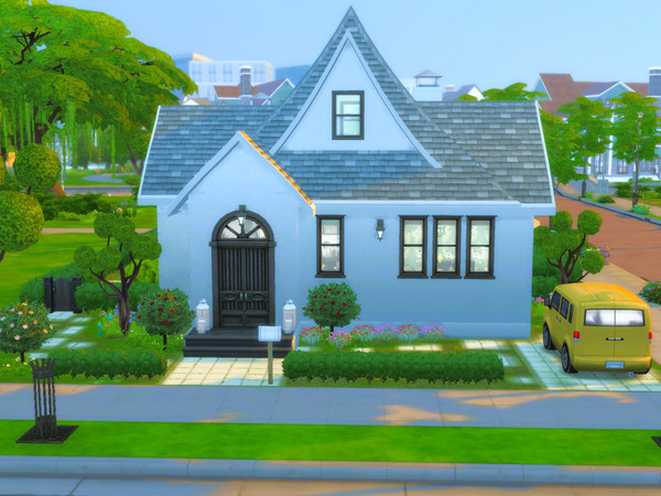 Sims 4 — COTTAGE DU PARC by sgK452 — Small, single-story house ideal for a young couple or single person, with a modern