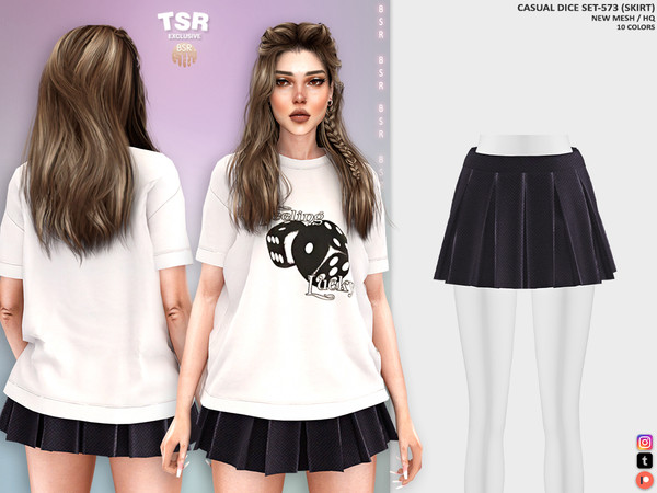 Sims 4 — CASUAL DICE SET-573 (SKIRT) BD1474 by busra-tr — 10 colors Adult, Elder, Teen, Young Adult