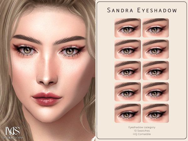 Sims 4 — Sandra Eyesahdow by VELYSEA — -Eyeshadow category -HQ comatble -10 swatches
