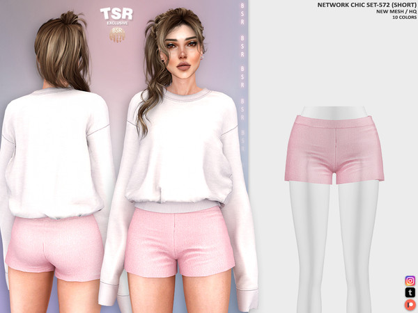 Sims 4 — NETWORK CHIC SET-572 (SHORT) BD1471 by busra-tr — 10 colors Adult, Elder, Teen, Young Adult
