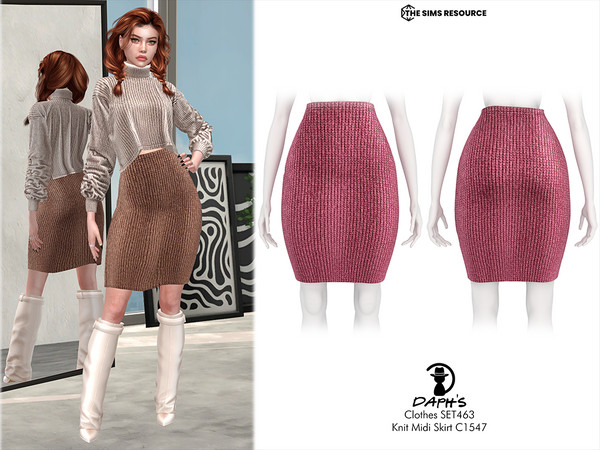 Sims 4 — Clothes SET463 - Knit Midi Skirt C1547 by Daph's — 6 Swatches