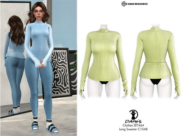 Sims 4 — Clothes SET464 - Long Sweater C1548 by Daph's — 5 Swatches