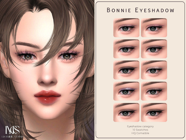 Sims 4 — Bonnie Eyeshadow by VELYSEA — -Eyeshadow category -HQ comatble -10 swatches