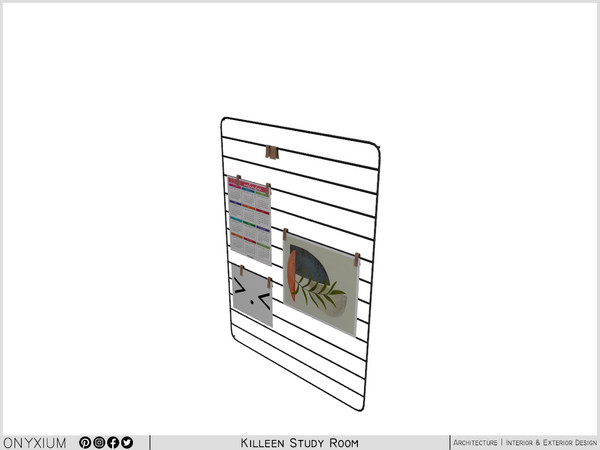 Sims 4 — Killeen Wall Organizer by Onyxium — Onyxium@TSR Design Workshop Study Room Collection - Belong To The 2025 Year