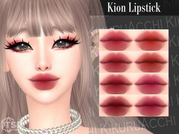 Sims 4 — Kion Lipstick by Kikuruacchi — - It is suitable for Female and Male. ( Teen to Elder ) - 8 swatches - HQ