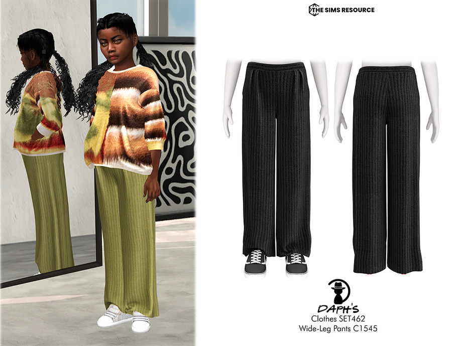 The Sims Resource | Clothes SET462 - Wide-Leg Pants C1545