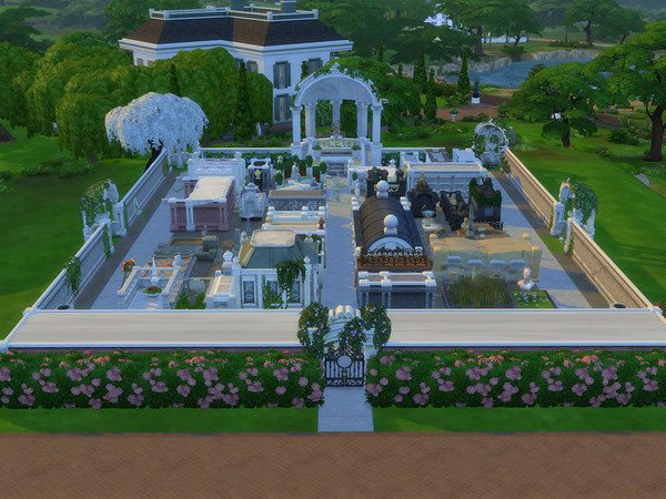 Sims 4 — St. Fiacre Cemetery by aspider_sims — Improved version of my old St. Fiacre Cemetery build. Life & Death