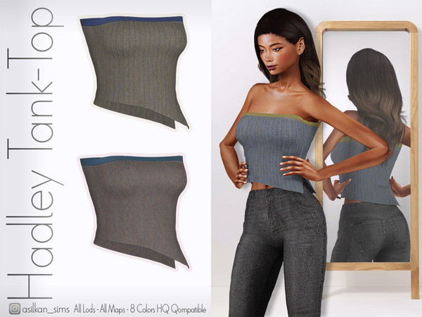 Sims 4 — Hadley Tank Top - ACN 602 by Asilkan — - 8 Colors