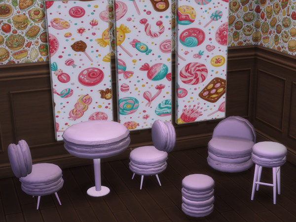 Sims 4 — Macaron Sitting Chair by maddycakes94 — For your foodie decorating needs and bakery!