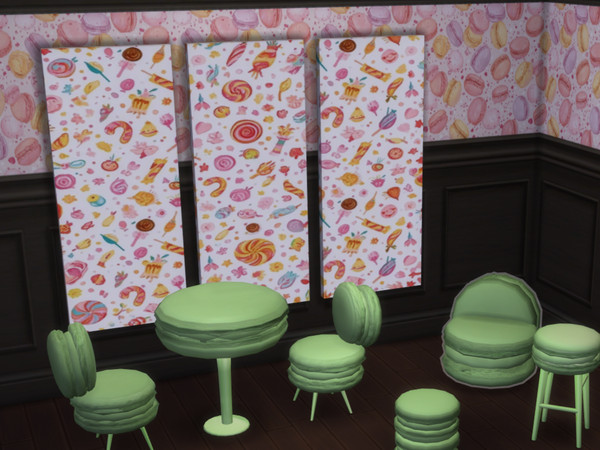 Sims 4 — Macaron Pillow seat by maddycakes94 — For your foodie decorating needs and bakery!