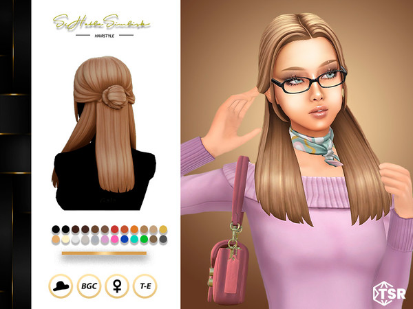 Sims 4 — Esmeralda Hairstyle by sehablasimlish — Hope you like it and enjoy it. Maxis Match