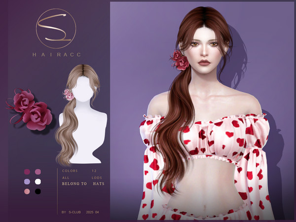 Sims 4 — S-Club_010425_Hair accessories by S-Club — Hair accessories with 6 colors, hope you like, thank you