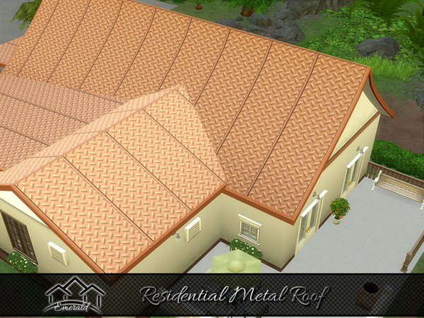 Sims 4 — Residential Metal Roof6 by Emerald — Metal roofing suited for residential and multi-use is energy saving and