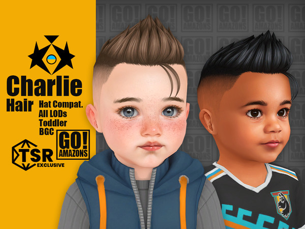 Sims 4 — Charlie Hair by GoAmazons — Short quiff hair for toddlers!