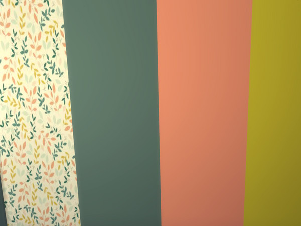 Sims 4 — Vines by Kari20012 — One pattern Wallpaper and three solids for accent walls.