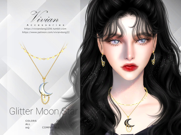 Sims 4 — Glitter MoonStar - Necklace by VivianDang — - All new meshes