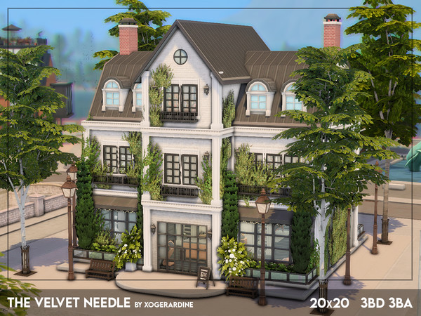 Sims 4 — The Velvet Needle (NO CC) by xogerardine — Tattoo shop with a quite big flat upstairs with 3 bedrooms, hope