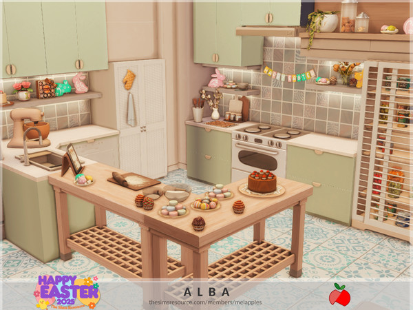 Sims 4 — HAPPY EASTER - Alba - kitchen by melapples — a bright colored kitchen for a home chef. enjoy! 6x5