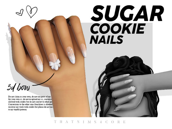 Sims 4 — sugar cookie nails by thatsims4core — 26 custom swatches, all lods, bg compatible, hq compatible, teen - elder