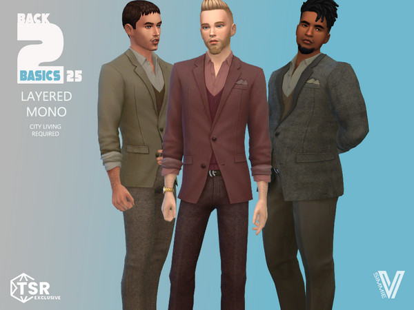 Sims 4 — B2B25 Layered Monochromatic Outfit by SimmieV — If you're looking for that current monochromatic trend in a