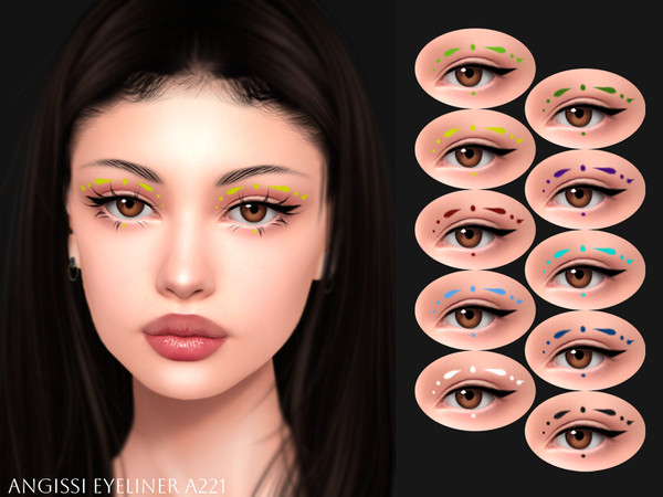 Sims 4 — Eyeliner A221 by ANGISSI — PREVIEWS MADE USING HQ MODE Makeup category