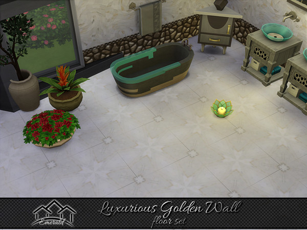 Sims 4 — Luxurious Golden Walls floor1 by Emerald — Enhance your interior with golden walls that can make your space more
