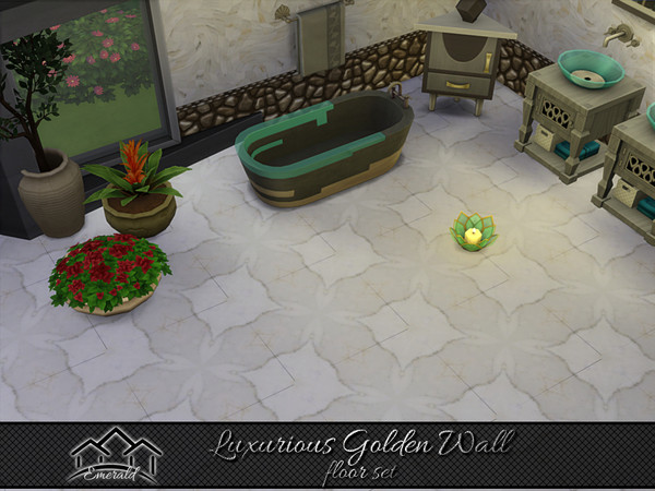Sims 4 — Luxurious Golden Walls floor3 by Emerald — Enhance your interior with golden walls that can make your space more