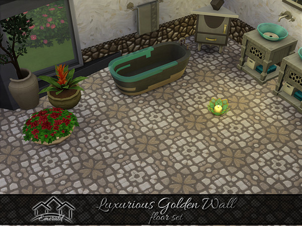 Sims 4 — Luxurious Golden Walls floor4 by Emerald — Enhance your interior with golden walls that can make your space more