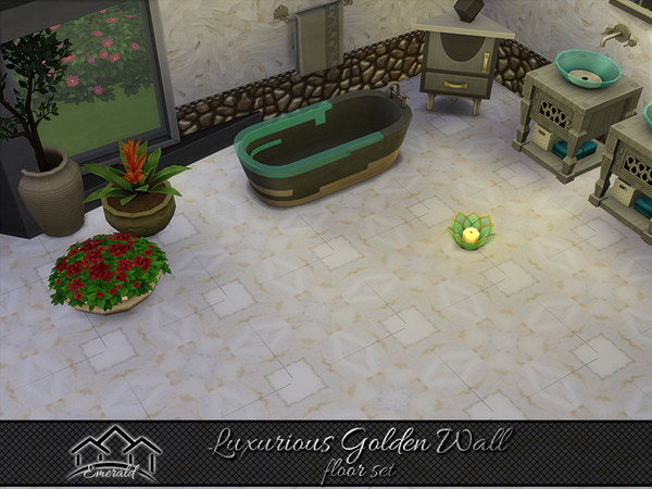 Sims 4 — Luxurious Golden Walls floor5 by Emerald — Enhance your interior with golden walls that can make your space more