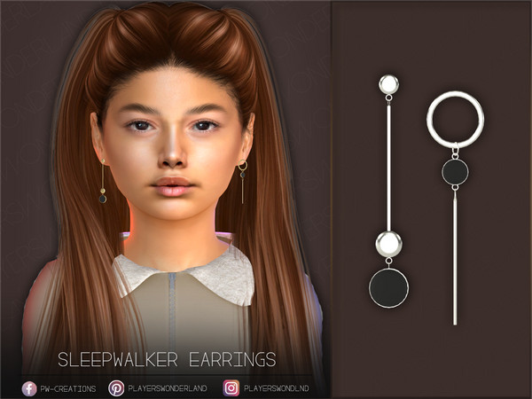Sims 4 — Sleepwalker Earrings Kids by PlayersWonderland — Kids version of my sleepwalker earrings. - 5 Swatches