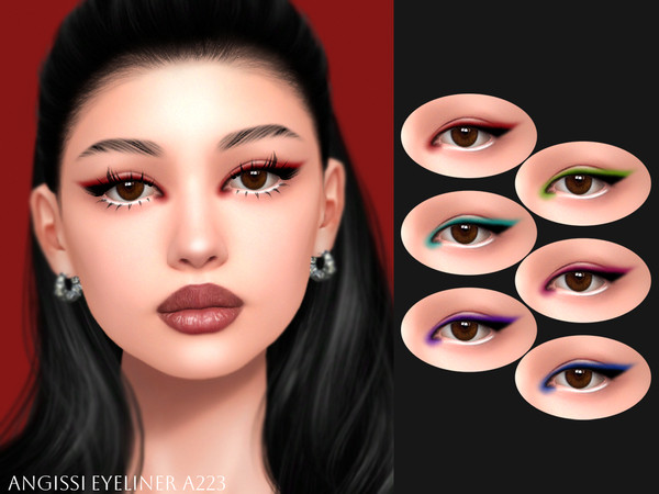 Sims 4 — Eyeliner A223 by ANGISSI — PREVIEWS MADE USING HQ MODE Makeup category