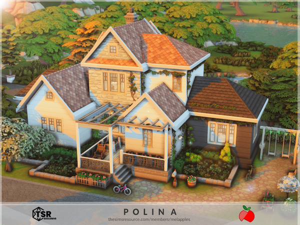 Sims 4 — Polina - no  cc by melapples — a 3 bedroom tradicional family home. 1st floor: dining room, kitchen, living