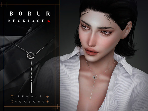 Sims 4 — Pendant Necklace by Bobur2 — Pendant Necklace for female 4 colors I hope you like it