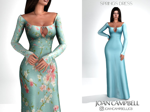 Sims 4 — SPRING DRESS by Joan_Campbell_Beauty_ — 14 swatches Custom thumbnail Original mesh